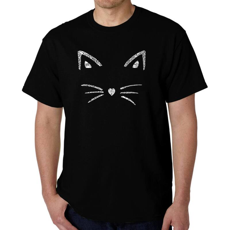エルエーポップアート レディース トップス Tシャツ LA Pop Art Whiskers - Men's Word Art-shirt Black ブラック｜ReVida 店