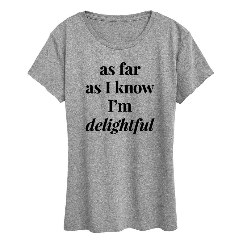 アニメキャラクター レディース トップス Tシャツ グラフィック Licensed Character Women's As Far As I Know I'm Delightful Graphic Tee Gray グレー