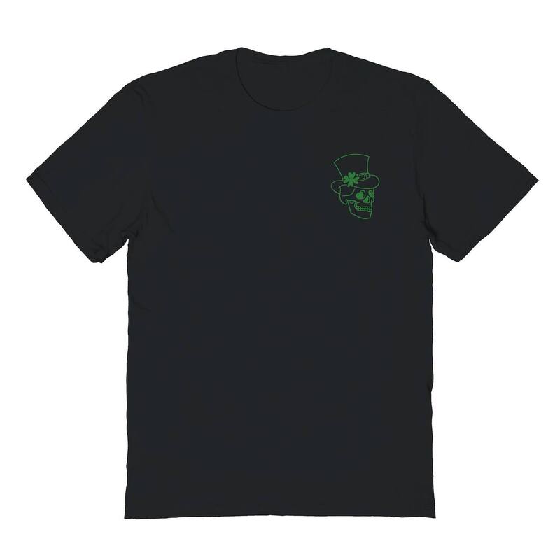アニメキャラクター レディース トップス Tシャツ ロゴ グラフィック Licensed Character Men'st Patrick's Day Irish Skull Green Logo Graphic Tee Black ブラック