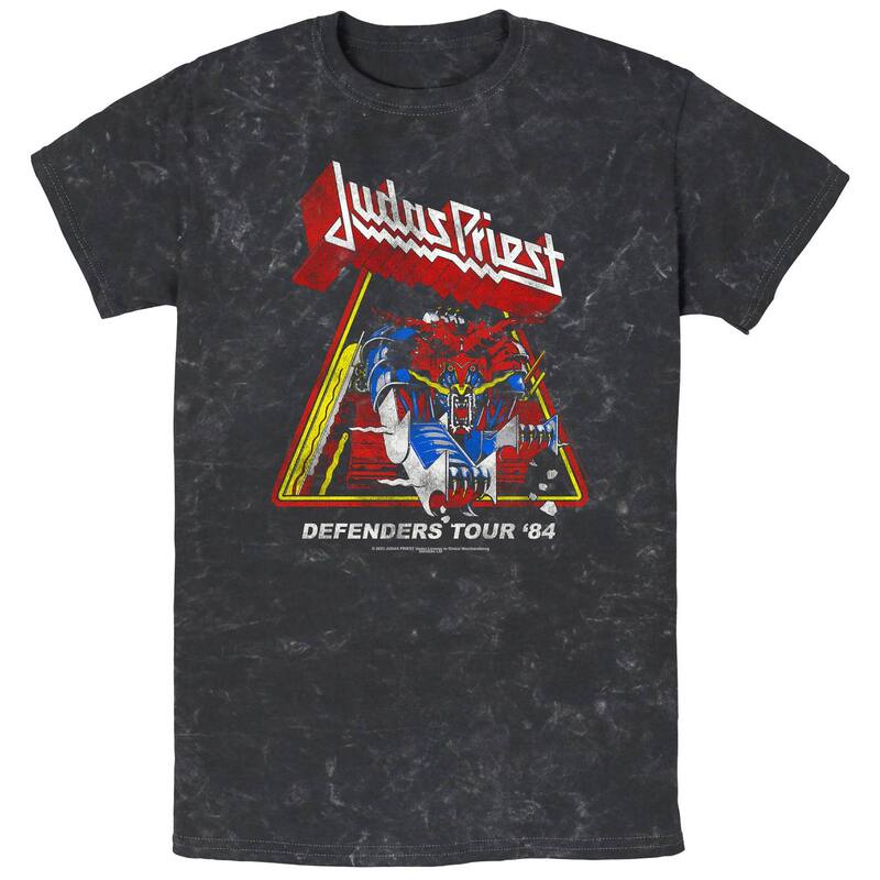 アニメキャラクター レディース トップス Tシャツ グラフィック Licensed Character Men's Judas Priest Defenders Tour 84 Mineral Wash Graphic Tee Black ブラック 8,861円