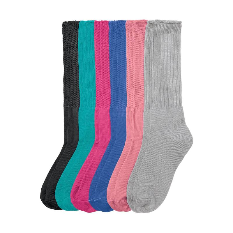 コンフォート チョイス レディース アンダーウェア 靴下 リブニット プラスサイズ ニット Comfort Choice Women's Plusize 6-pack Rib Knit Socks Bright Pack
