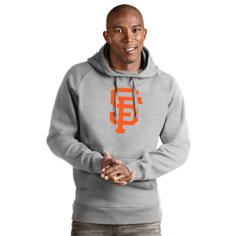 アンティグア レディース トップス Tシャツ ロゴ パーカー Men's Antigua San Francisco Giants Victory Logo Hoodie Gnt Gray グレー