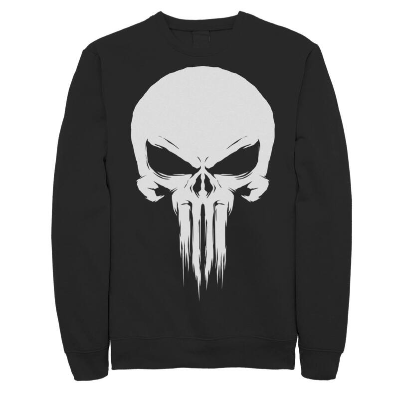 マーベル レディース トップス プルオーバー ロゴタイプ フリース Men\u0027s Marvel Original Punisher Painted Chest Logo Fleece Black 黒いこと