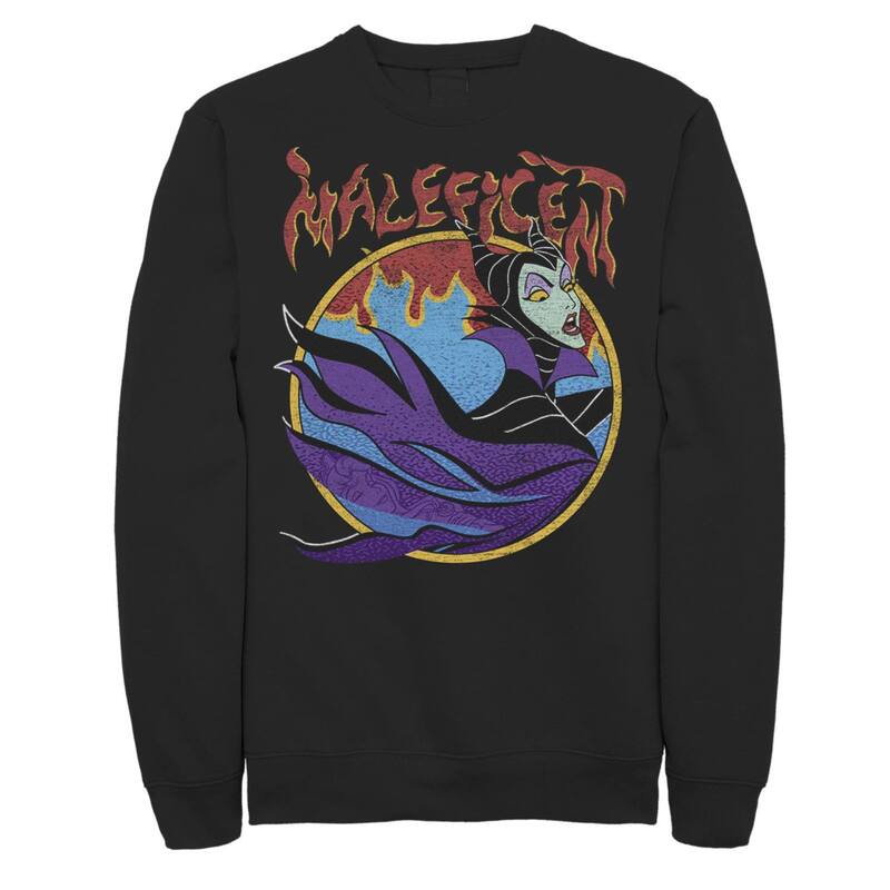 ウォルトディズニー レディース トップス プルオーバー ヴィンテージ 汗水 Disney\u0027sleeping Beauty Maleficent Men\u0027s Vintage Flame Portrait Sweatshirt Black 黒いこと