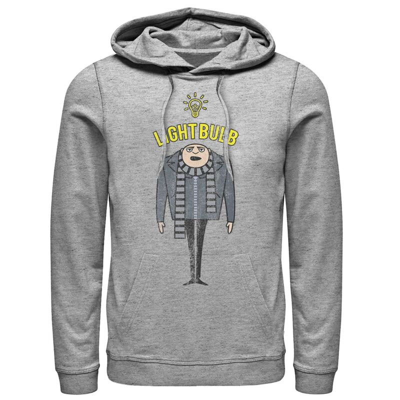 アニメキャラクター レディース トップス Tシャツ ミニ パーカー Licensed Character Men's Despicable Me Minions Gru Light Bulb Pullover Hoodie Athletic Heather ヘザー