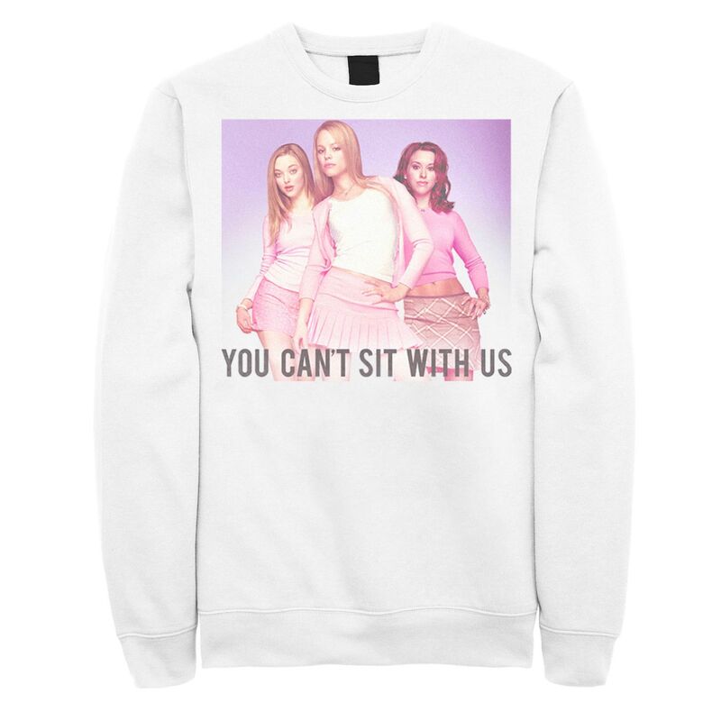 アニメ文字記号 レディース トップス プルオーバー 汗水 Licensed Character Men\u0027s Mean Girls You Can\u0027t Sit With Usweatshirt White 白いこと