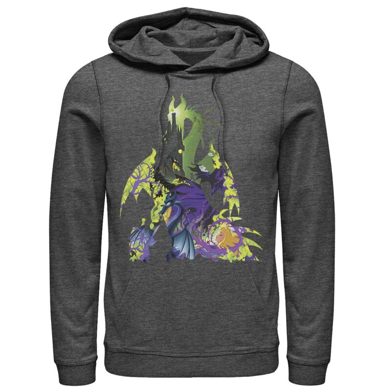 ディズニー レディース トップス Tシャツ パーカー Disney'sleeping Beauty Maleficent Men's Dragon Silhouette Hoodie Charcoal Heather チャコール