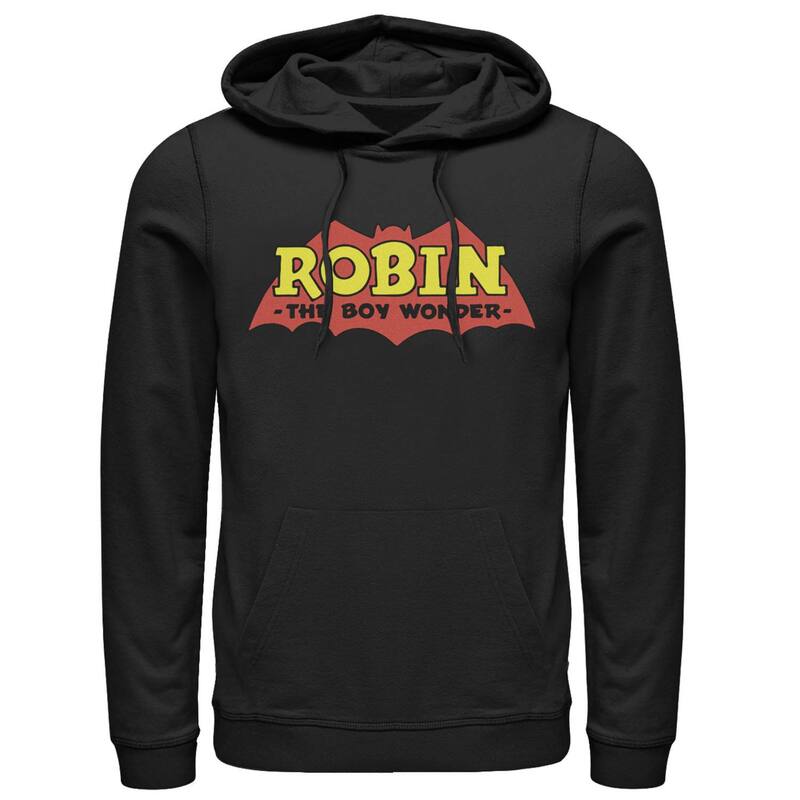 アニメ文字記号 レディース トップス プルオーバー ロゴタイプ パーカー Licensed Character Men\u0027s DComics Robin The Boy Wonder Classic Logo Hoodie Black 黒いこと