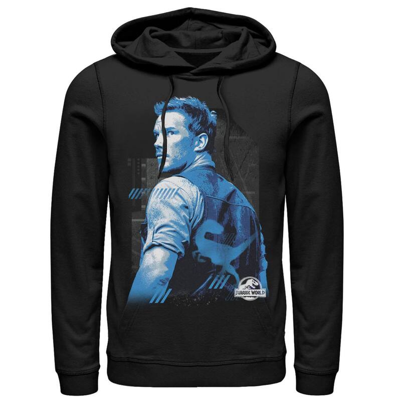 アニメキャラクター レディース トップス Tシャツ パーカー Licensed Character Men's Jurassic World Owen Blue Tone Portrait Hoodie Black ブラック｜ReVida 店 10,836円
