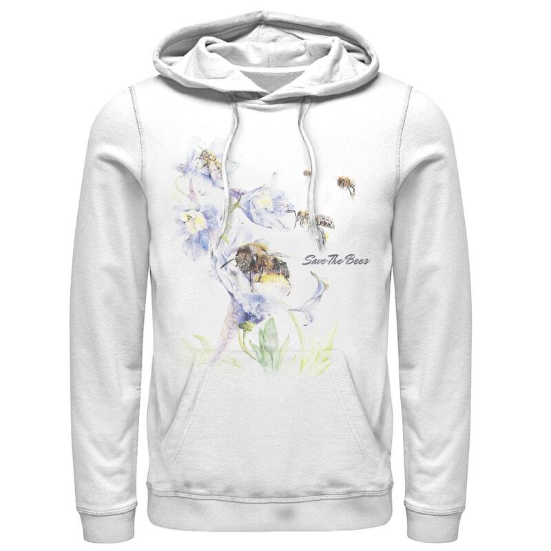アニメキャラクター レディース トップス Tシャツ フラワー柄 フラワー パーカー Licensed Character Men's Earth Day Save The Bees Floral Hoodie White ホワイト