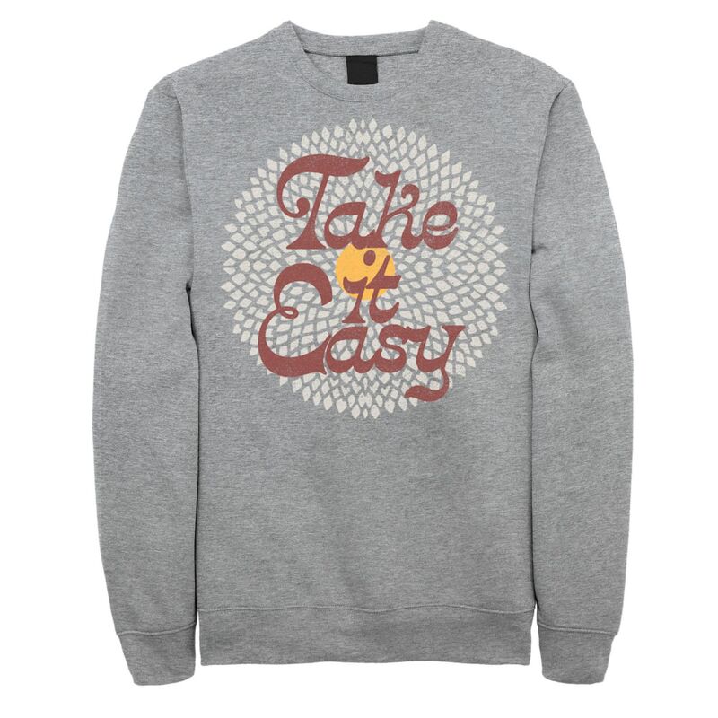 アニメ文字記号 レディース トップス プルオーバー 汗水 Licensed Character Men\u0027s Fifth Sun Take It Easy Retro Sweatshirt Athletic Heather ギョリュウモドキ