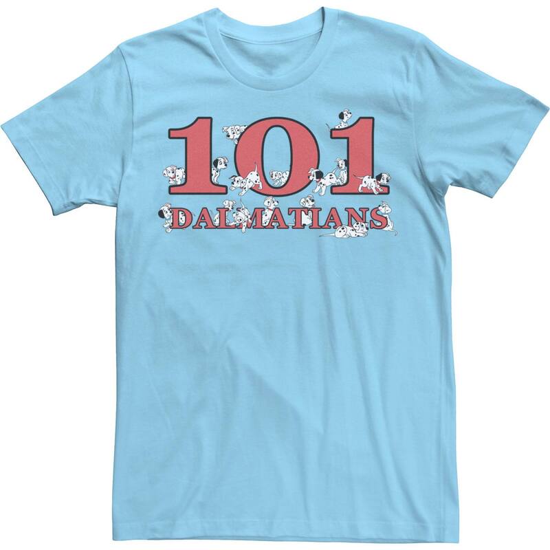 ディズニー レディース トップス Tシャツ ロゴ Disney's 101 Dalmatians Men's Puppy Logo Tee Light Blue ブルー