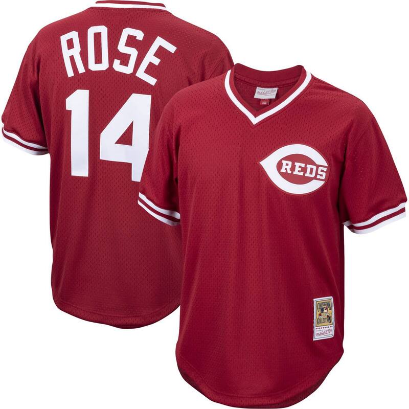アンブランデッド レディース トップス Tシャツ メッシュ ジャージー Unbranded Men's Mitchell & Ness Pete Rose Red Cincinnati Reds Cooperstown Collection Mesh Batting Practice Jersey Red レッド