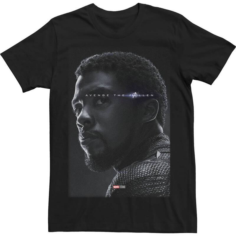 アニメキャラクター レディース トップス Tシャツ トール Licensed Character Big & Tall Marvel Avenge Black Panther Poster Tee Black ブラック