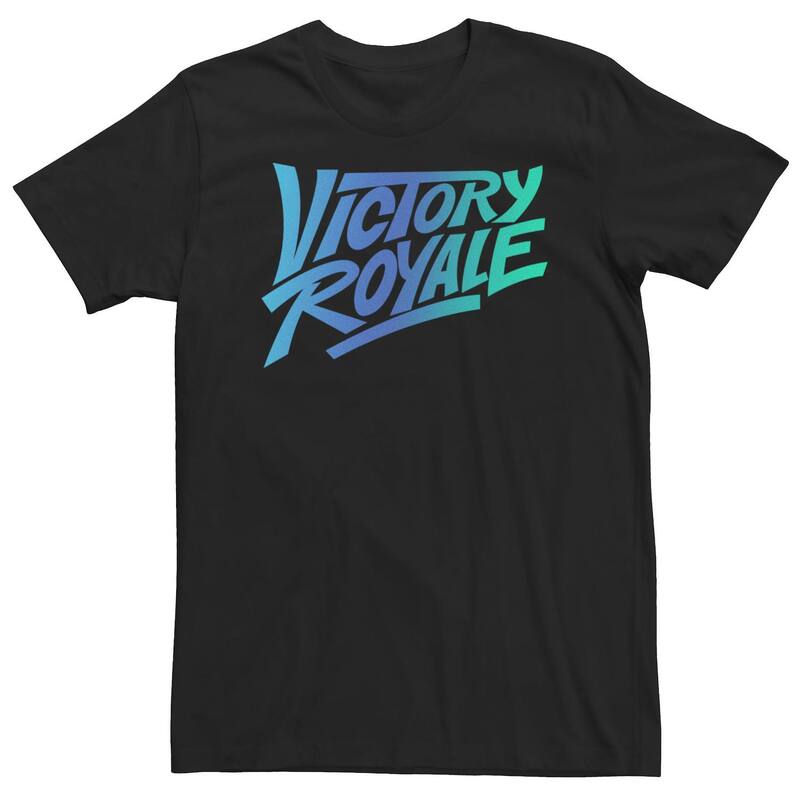 アニメキャラクター レディース トップス Tシャツ トール ロゴ Licensed Character Big & Tall Fortnite Victory Royale Gradient Logo Tee Black ブラック