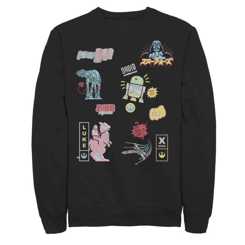 アニメ文字記号 レディース トップス プルオーバー 汗水 Licensed Character Men\u0027star Wars Icon Glitch Array Sweatshirt Black 黒いこと