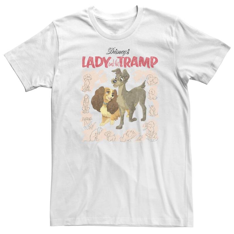 ディズニー レディース トップス Tシャツ ヴィンテージ トール Disney's Lady & The Tramp Big & Tall Vintage Cover Tee White ホワイト