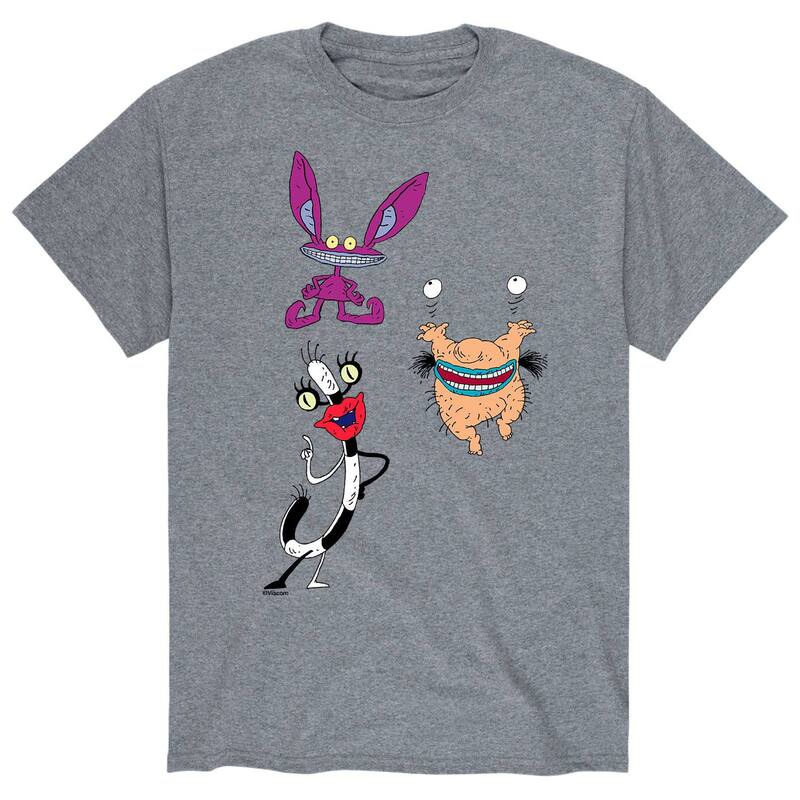 アニメキャラクター レディース トップス Tシャツ Licensed Character Men's AAAHH!!!! Real Monsters Close Up Tee Gray グレー