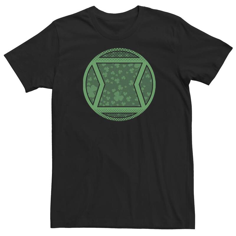 マーベル レディース トップス Tシャツ トール ロゴ Big & Tall Marvel St. Patrick's Day Black Widow Lucky Logo Tee Black ブラック