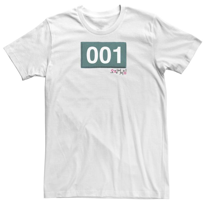 アニメキャラクター レディース トップス Tシャツ ロゴ Licensed Character Men'squid Game Player 001 Logo Tee White ホワイト