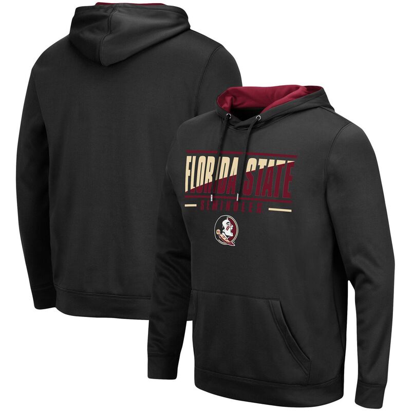 コロシアム レディース トップス Tシャツ パーカー Men's Colosseum Black Florida State Seminoleslash Stack 2.0 Pullover Hoodie Fsu Black ブラック