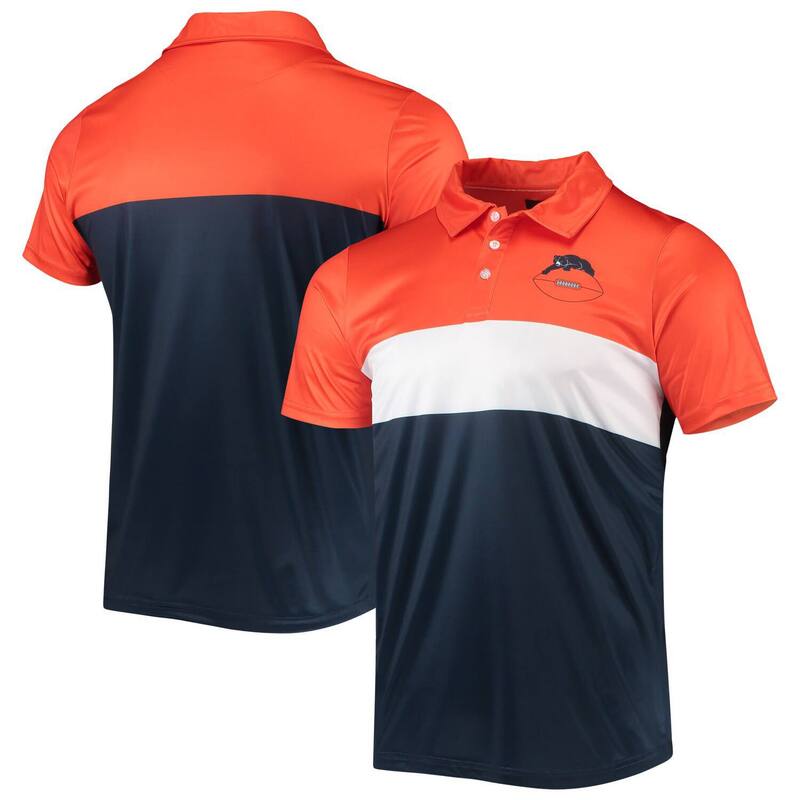 アンブランデッド レディース トップス プルオーバー スポーツシャツ 色合い差しつかえる Unbranded Men\u0027s FOCOrange/Navy Chicago Bears Retro Colorblock Polo Brs Orange オレンジ色