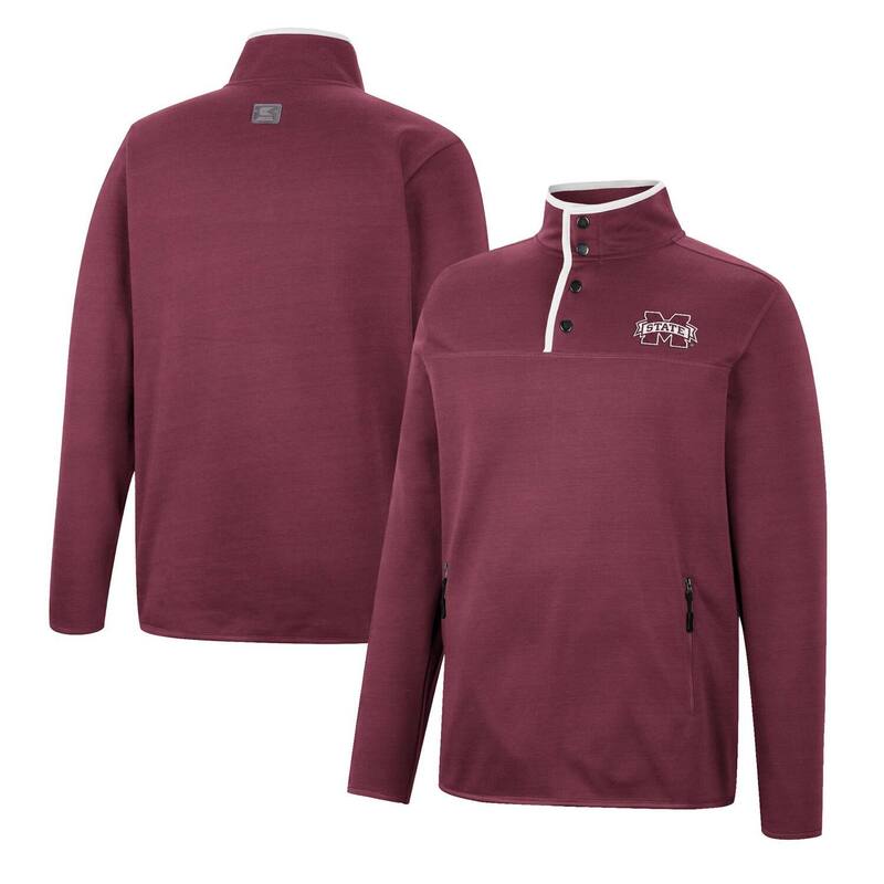 コロシアム レディース アウター ジャケット・ブルゾン Men's Colosseumaroon Mississippi State Bulldogs Rebound Quarter-Snap Jacket Mst Red レッド
