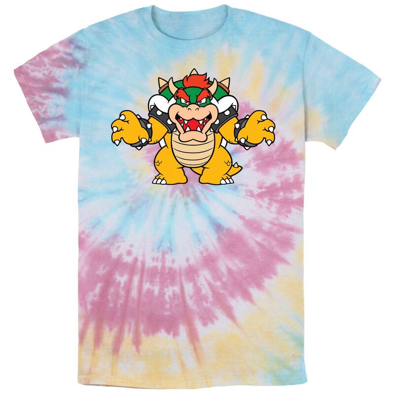 アニメ人となり レディース トップス ティーシャツ Licensed Character Men\u0027s Nintendo Just Bowser Tee Blue Pink Light Yellow 青色 Tシャツ・カットソー-トップス-レディースファッション