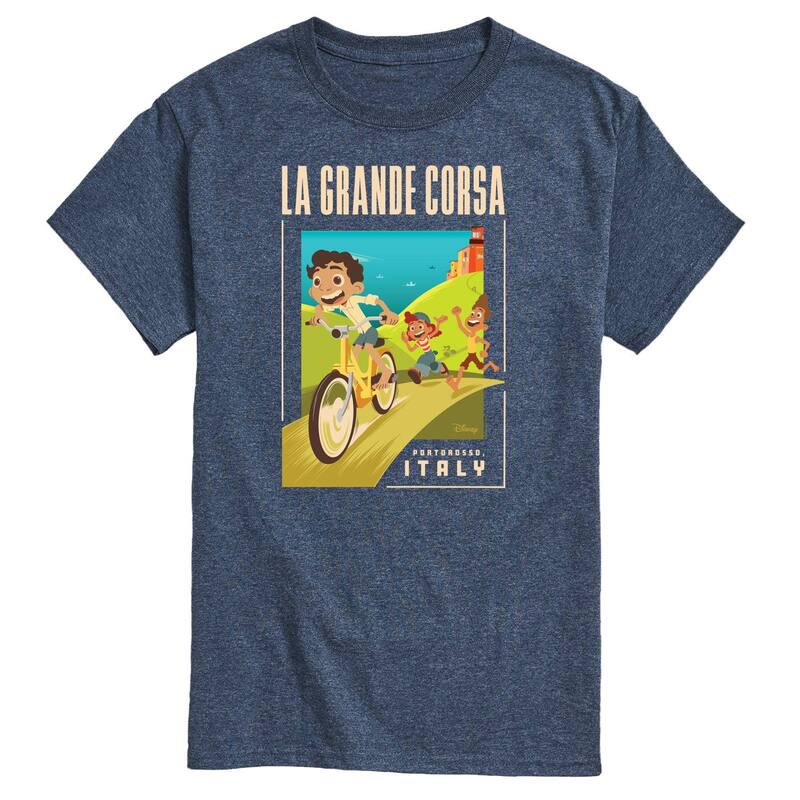 ディズニー レディース トップス Tシャツ グラフィック Disney's Luca Men's La Grande Postcard Graphic Tee Blue ブルー