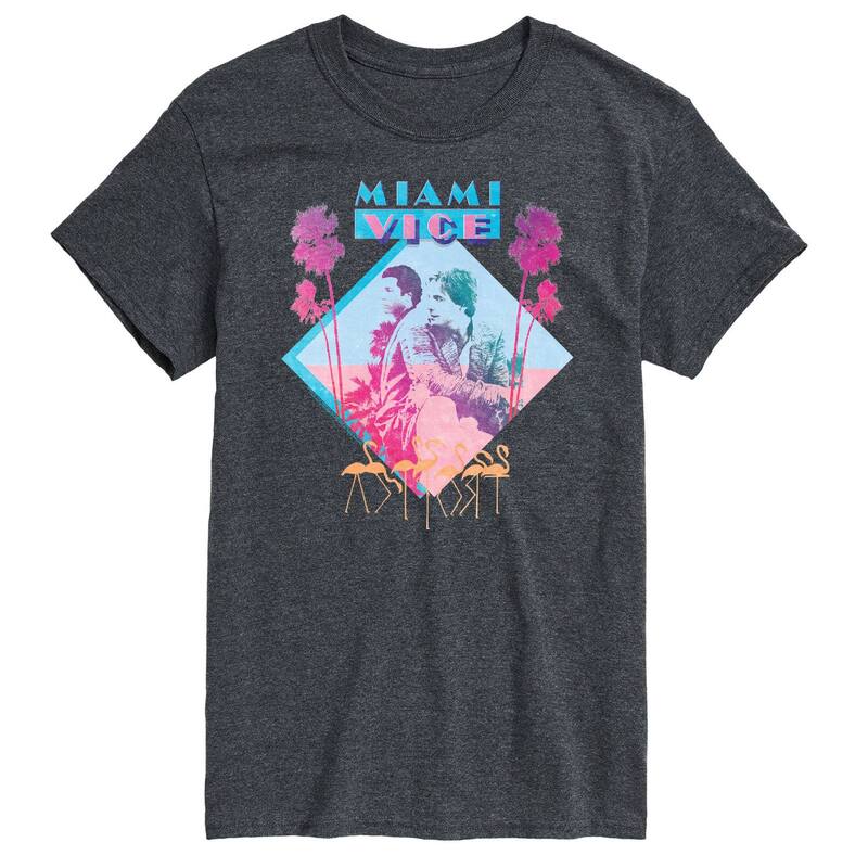 アニメキャラクター レディース トップス Tシャツ トール グラフィック Licensed Character Big & Tall Miami Vice Graphic Tee Gray グレー