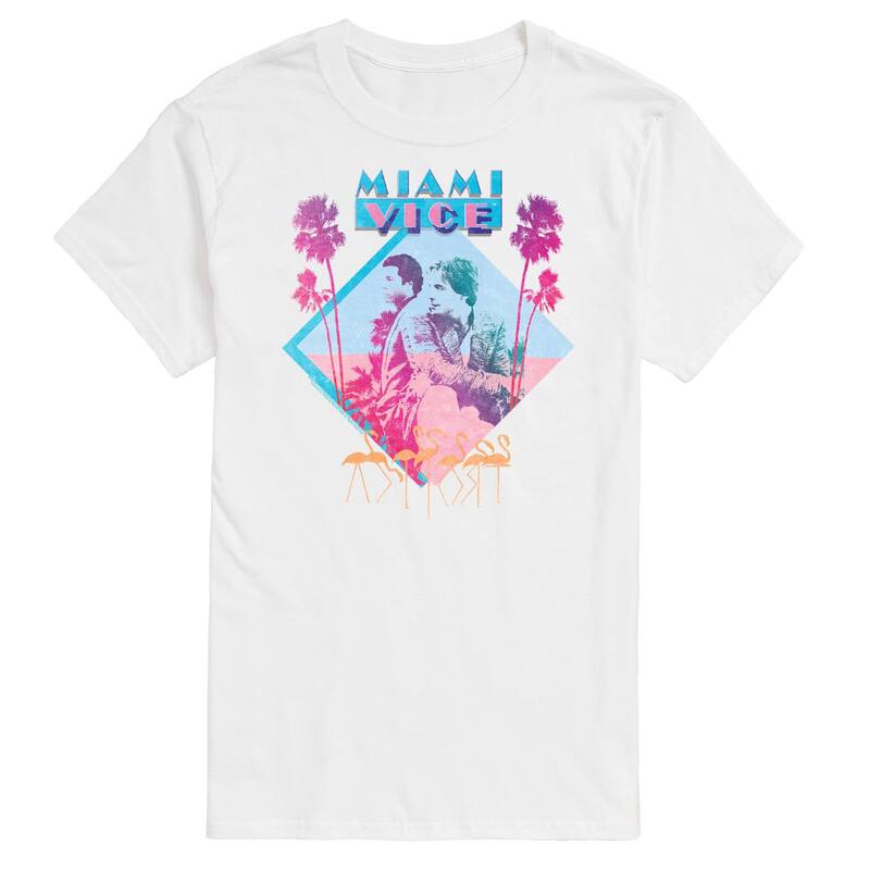 アニメキャラクター レディース トップス Tシャツ トール グラフィック Licensed Character Big & Tall Miami Vice Graphic Tee White ホワイト
