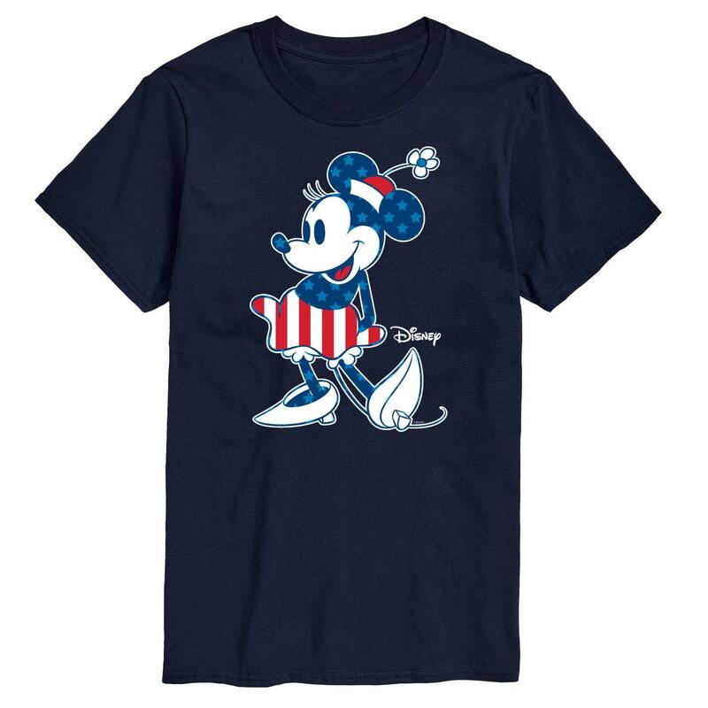 ディズニー レディース トップス Tシャツ グラフィック Disney's Minnie Mouse Men's Americana Flagraphic Tee Navy ネイビー