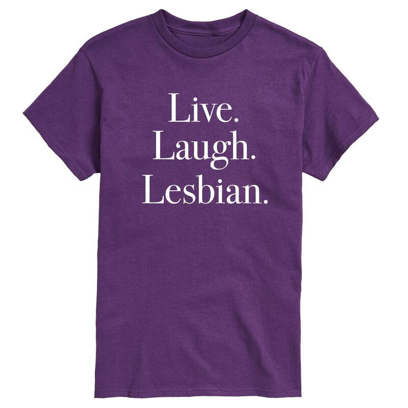 アニメキャラクター レディース トップス Tシャツ グラフィック Licensed Character Men's Live Laugh Lesbian Graphic Tee Purple パープル