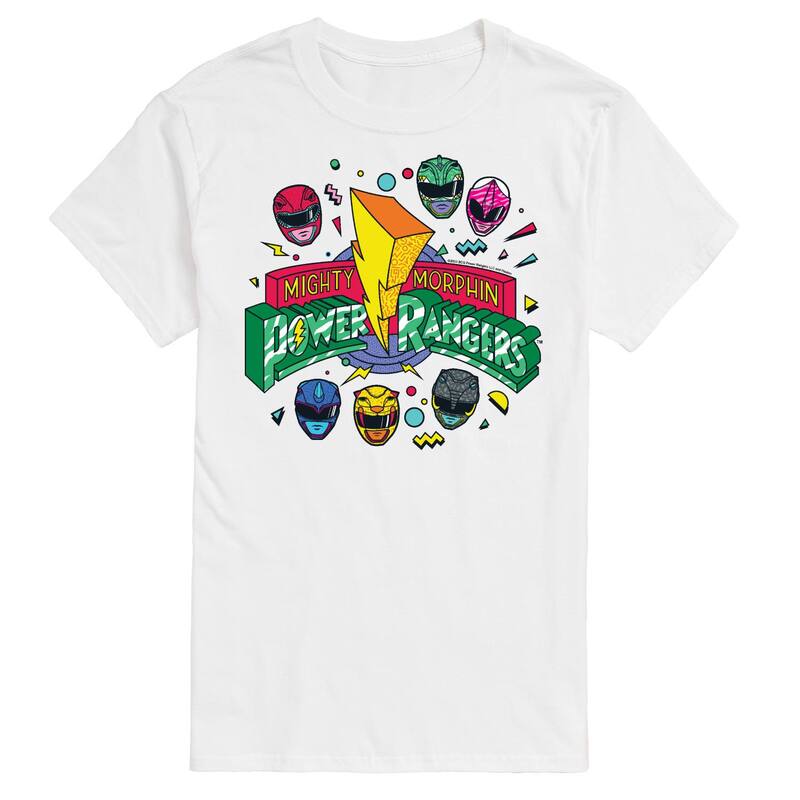 アニメキャラクター レディース トップス Tシャツ トール ロゴ Licensed Character Big & Tall Powerangers 90s Logo Tee White ホワイト