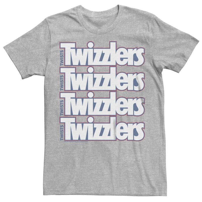 アニメキャラクター レディース トップス Tシャツ ロゴ グラフィック Licensed Character Men\'s Twizzlers Twists Logo Stacked Graphic Tee Athletic Heather ヘザー