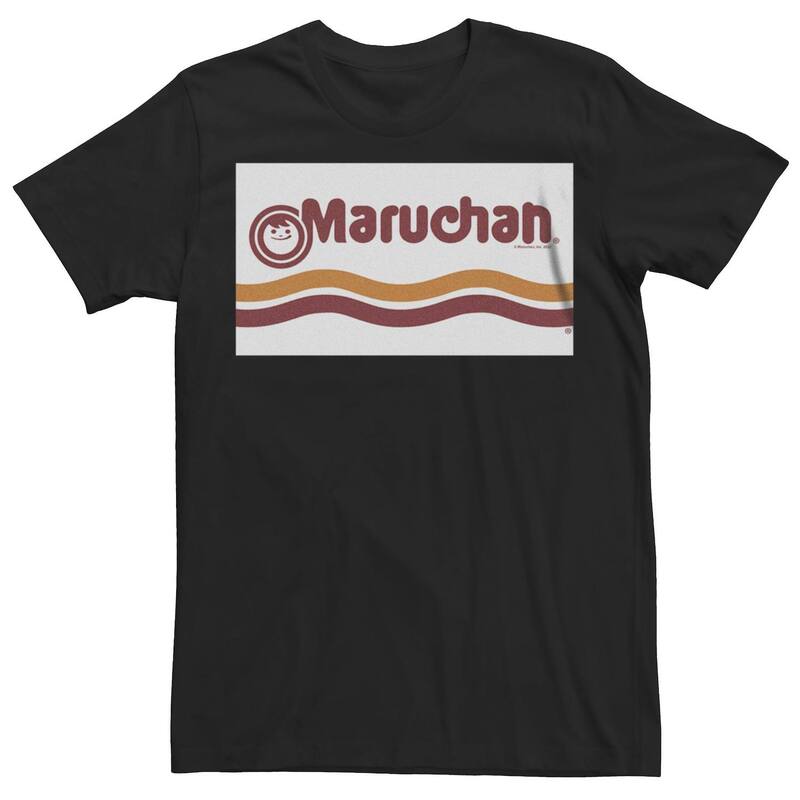 アニメキャラクター レディース トップス Tシャツ ロゴ グラフィック Licensed Character Men\'s Maruchan Simple Logo Graphic Tee Black ブラック