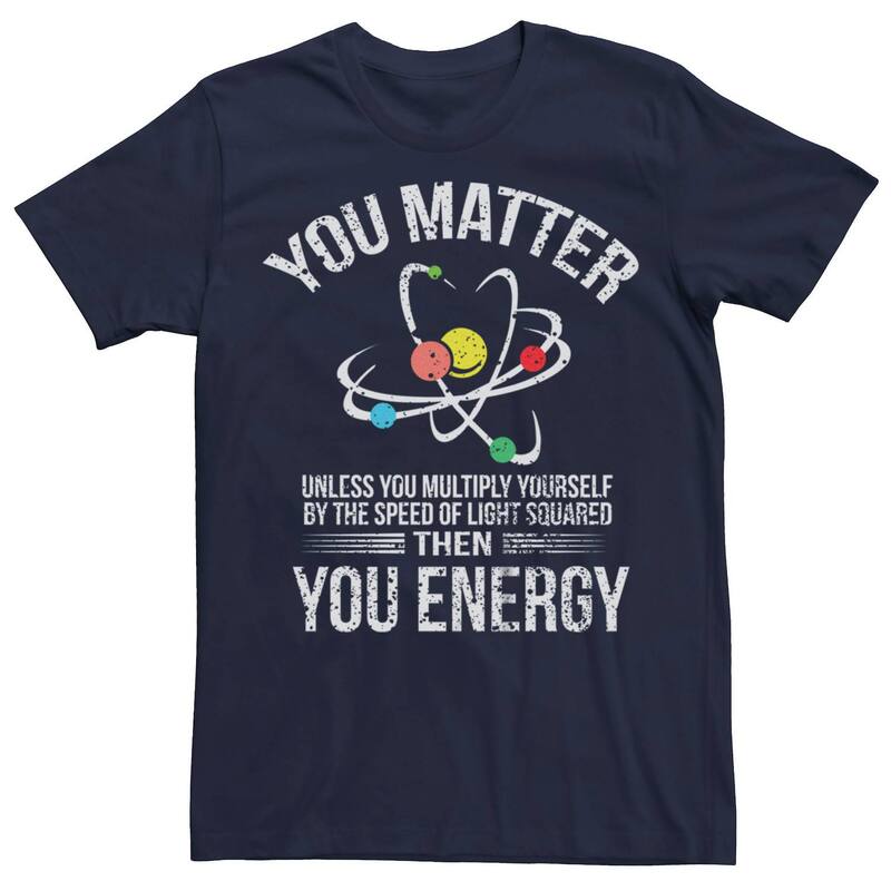 アニメキャラクター レディース トップス Tシャツ グラフィック Licensed Character Men's You Matter Joke Atom Graphic Tee Navy ネイビー