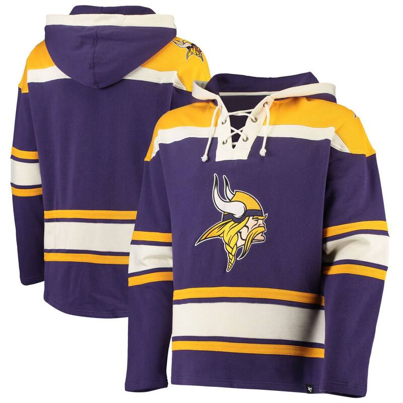 フォーティセブンブランド レディース トップス Tシャツ Vネック レース パーカー 47 Brand Men's '47 Purple/Gold Minnesota Vikings Lacer V-Neck Pullover Hoodie Mvk Purple パープル