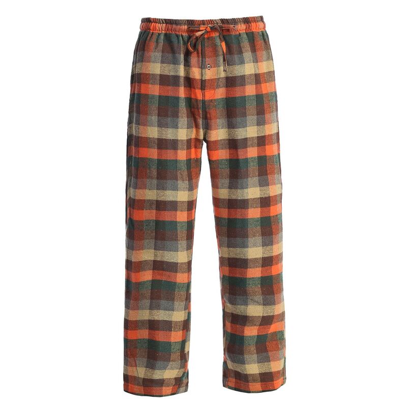 ジョベルティ レディース アンダーウェア ナイトウェア パンツ Gioberti Men's Yarn Dye Brushed Flannel Pajama Pants Elastic Waist Orange Brown オレンジ