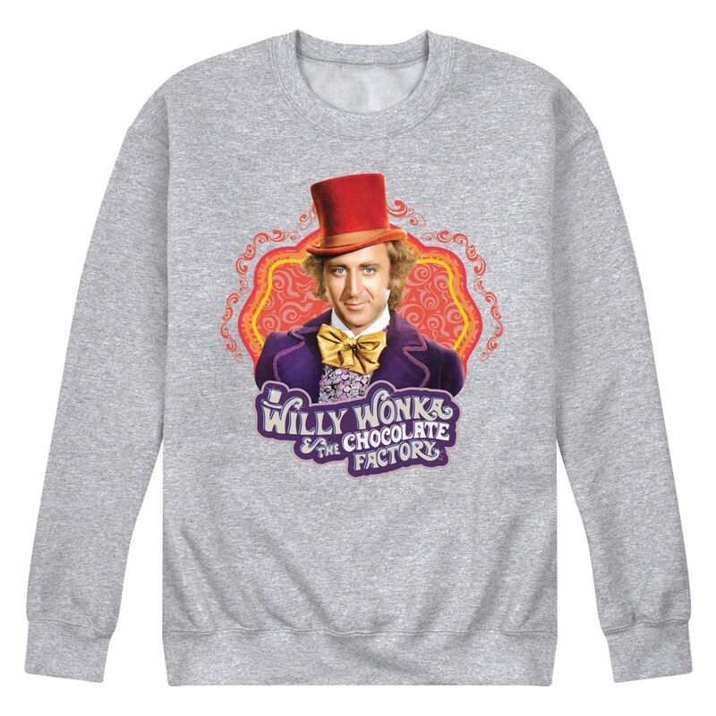 アニメ文字記号 レディース トップス プルオーバー 汗水 フリース Licensed Character Men\u0027s Willy Wonka Fleece Sweatshirt Heather Gray 薄墨色