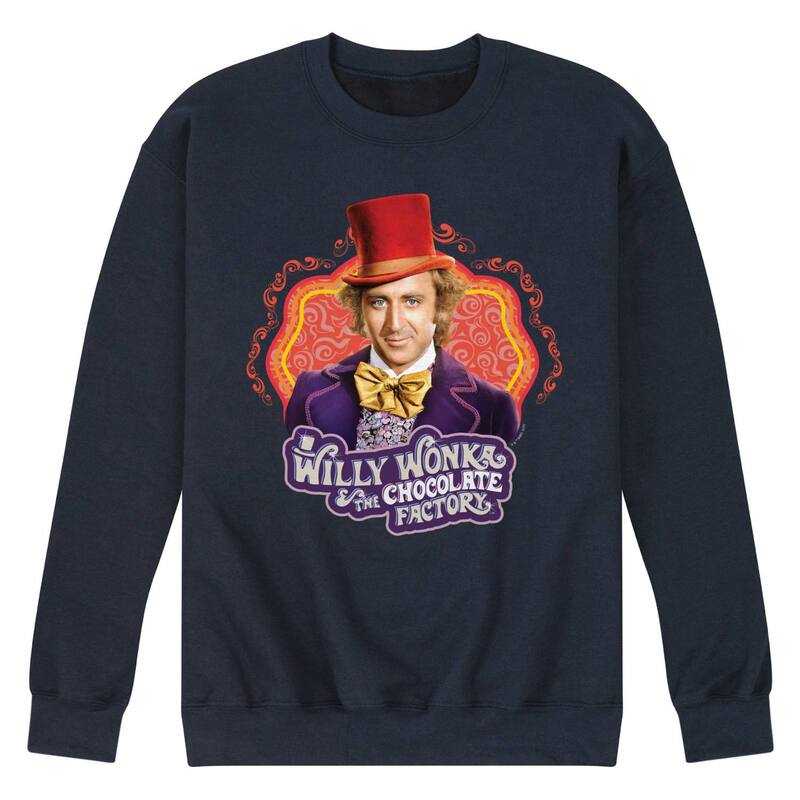 アニメ文字記号 レディース トップス プルオーバー 汗水 フリース Licensed Character Men\u0027s Willy Wonka Fleece Sweatshirt Navy 米国海軍