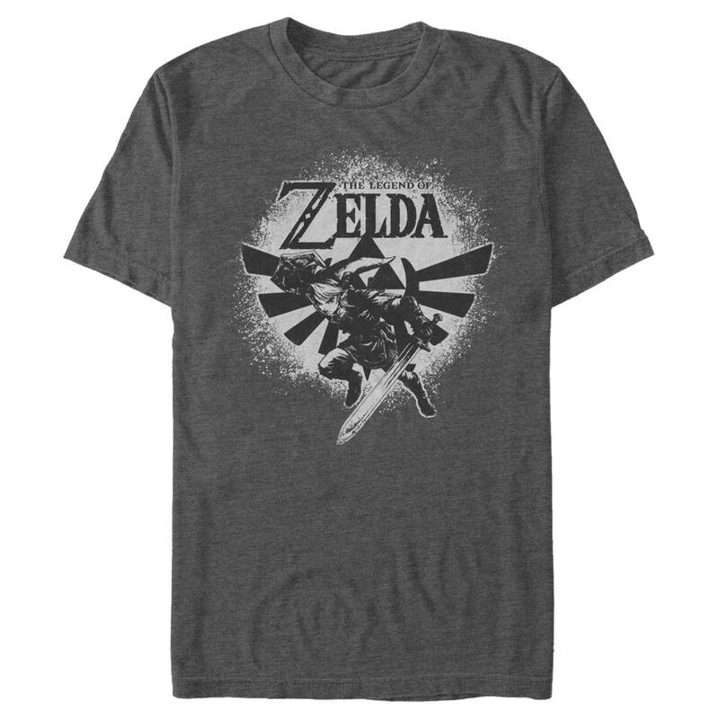 アニメキャラクター レディース トップス Tシャツ グラフィック Licensed Character Men's The Legend Of Zeldaction Link Poster Graphic Tee Charcoal Heather チャコール