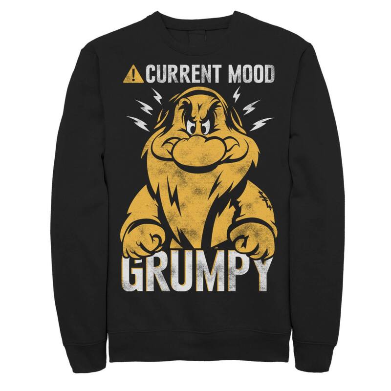 ディズニー レディース トップス Tシャツ スウェット Disney'snowhite Grumpy Men'sweatshirt Black ブラック｜ReVida 店