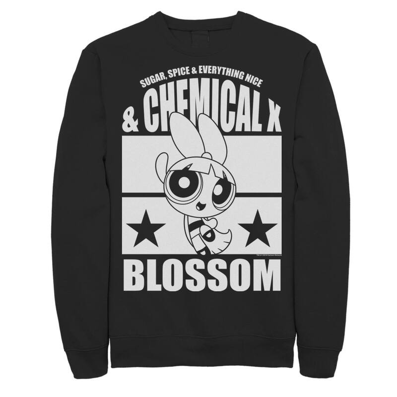 アニメ文字記号 レディース トップス プルオーバー フリース Licensed Character Men\u0027s Cartoonetwork Powerpuff Girls Blossom Chemical X Fleece Black 黒いこと