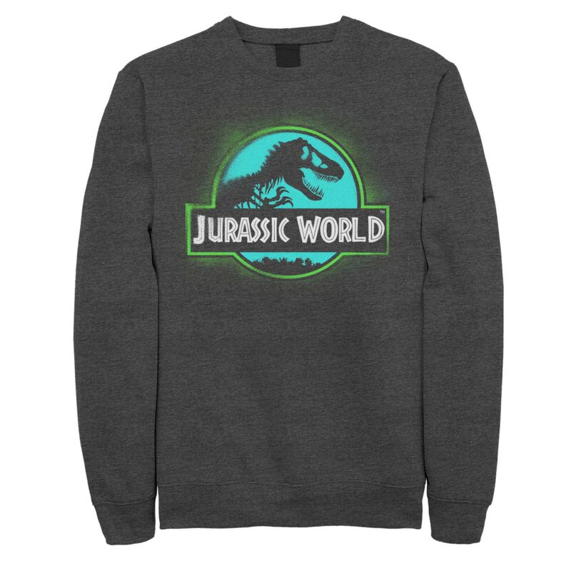 アニメ文字記号 レディース トップス プルオーバー 汗水 ロゴタイプ Licensed Character Men\u0027s Jurassic World Two Logo Graffiti Spray Paint Sweatshirt Charcoal Heather 濃灰色