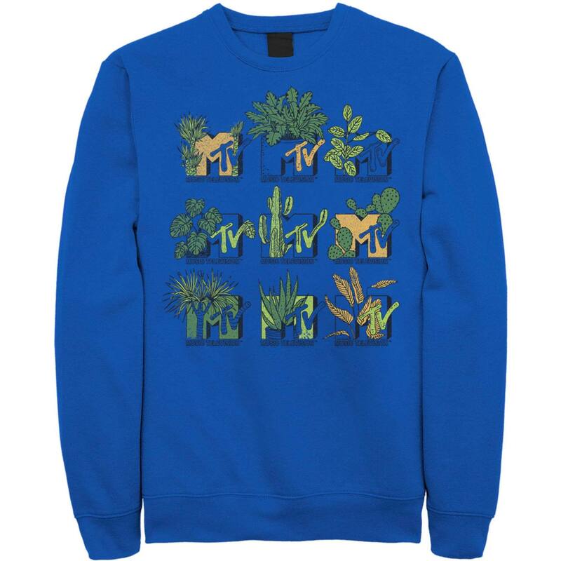 アニメ文字記号 レディース トップス プルオーバー 汗水 ロゴタイプ Licensed Character Men\u0027s MTVe Succulents Plants Logo Sweatshirt Royal