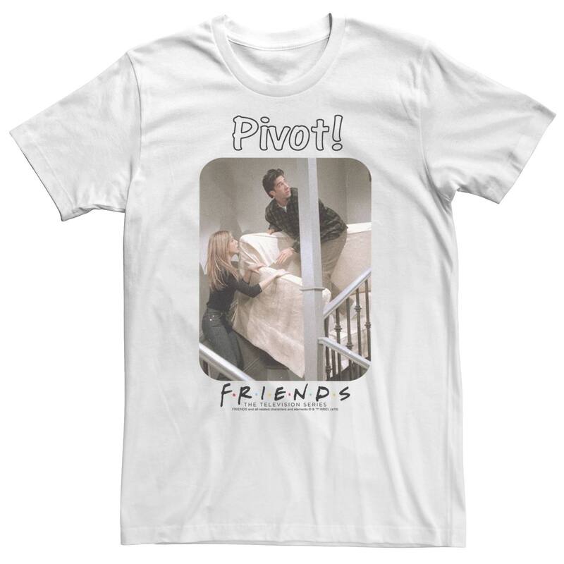 アニメキャラクター レディース トップス Tシャツ トール Licensed Character Big & Tall Friends Ross's Couch Pivot Portraitee White ホワイト
