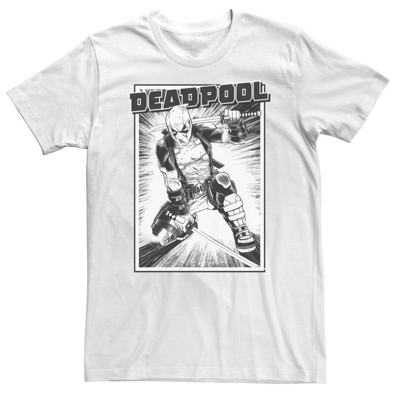 マーベル レディース トップス Tシャツ トール Big & Tall Marvel Black & White Samurai Stance Tee White ホワイト