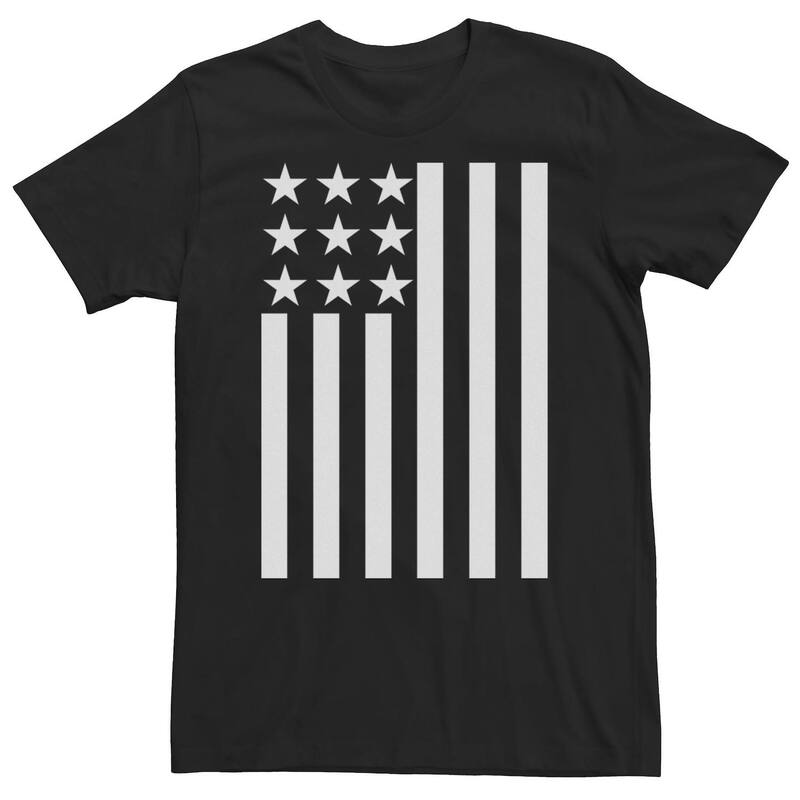 アニメキャラクター レディース トップス Tシャツ トール Licensed Character Big & Tall Fifth Sun Black & White American Flag Tee Black ブラック