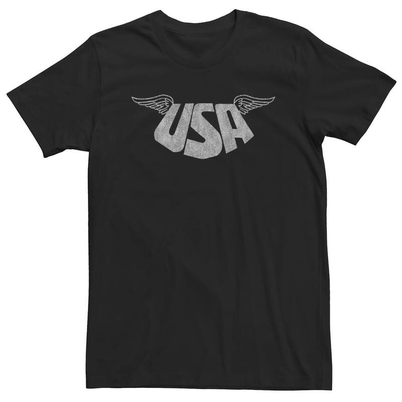 アニメキャラクター レディース トップス Tシャツ トール Licensed Character Big & Tall Americana USA With Wings Tee Black ブラック